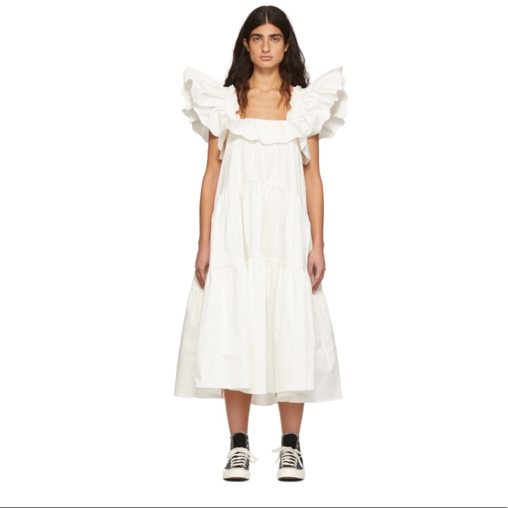 NEVER WORN New with tags Kika Vargas white Cicely midi dress. Size small